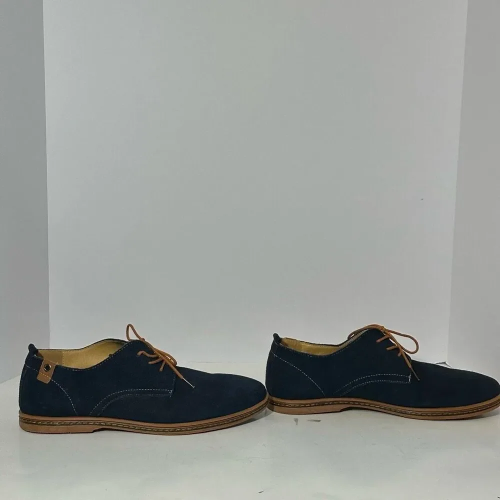 Kunsto Men’s Blue Suede Oford Shoes | Men Size 12